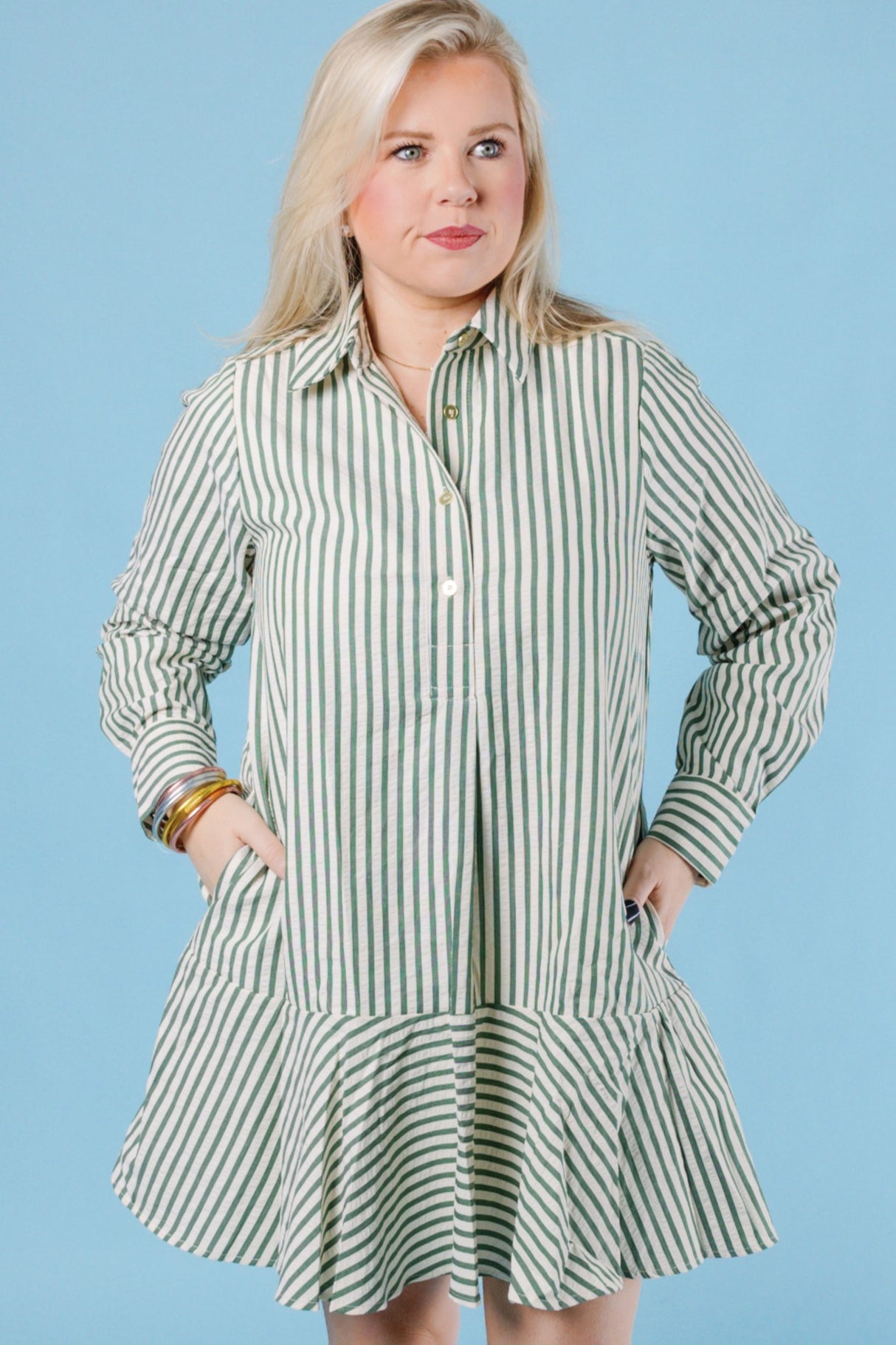The Autumn Green Mini Dress