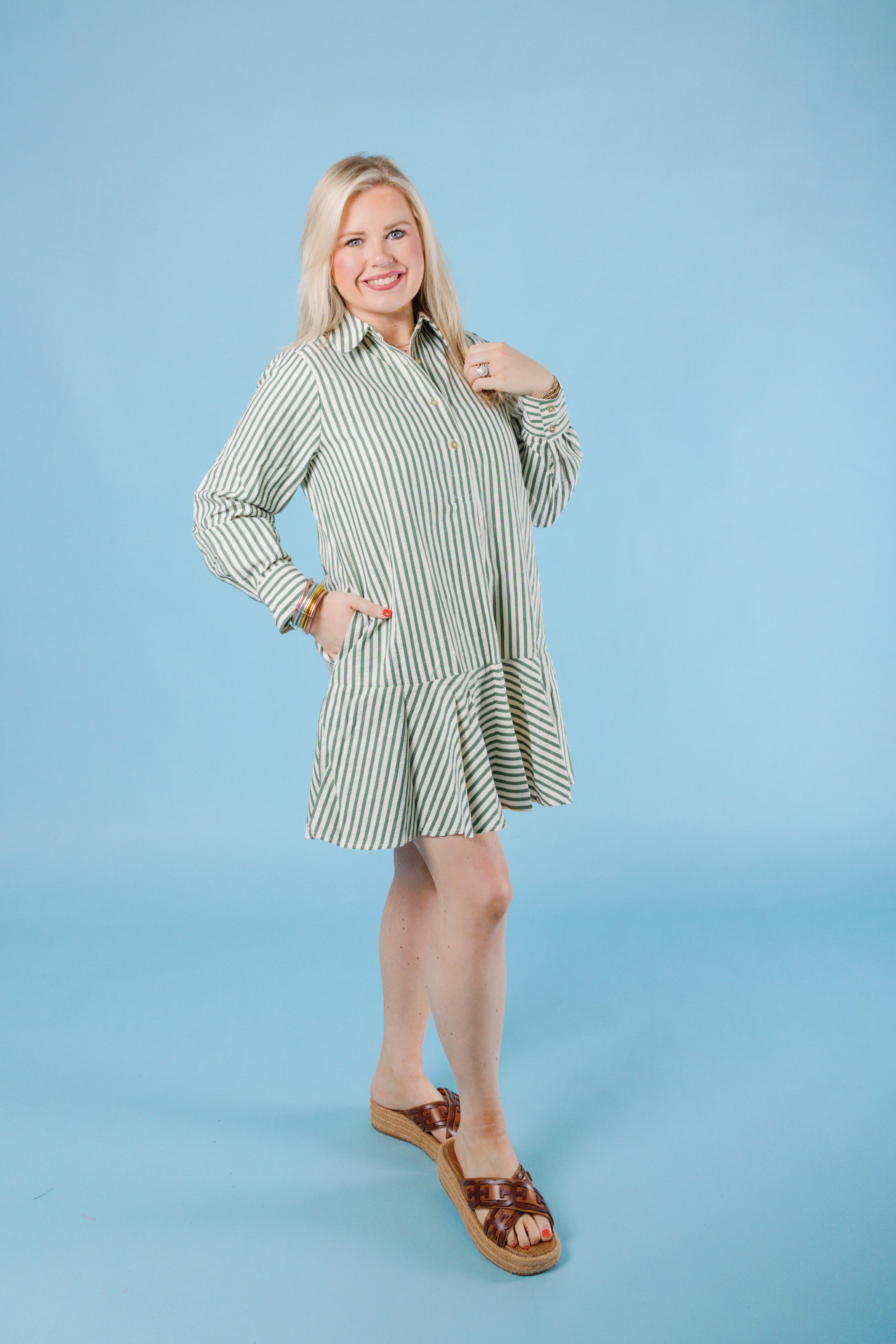 The Autumn Green Mini Dress