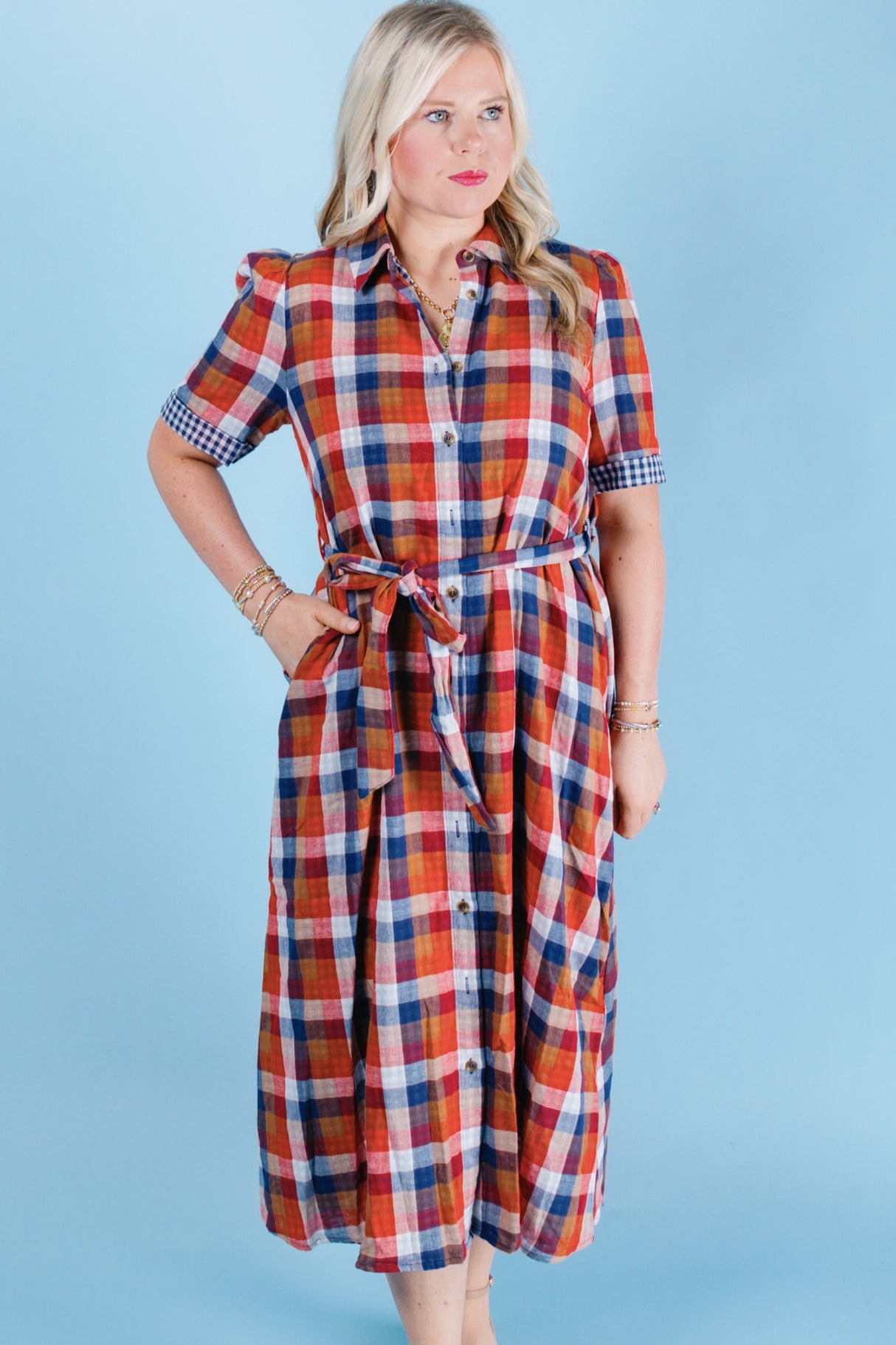 The Check Mate Midi Dress