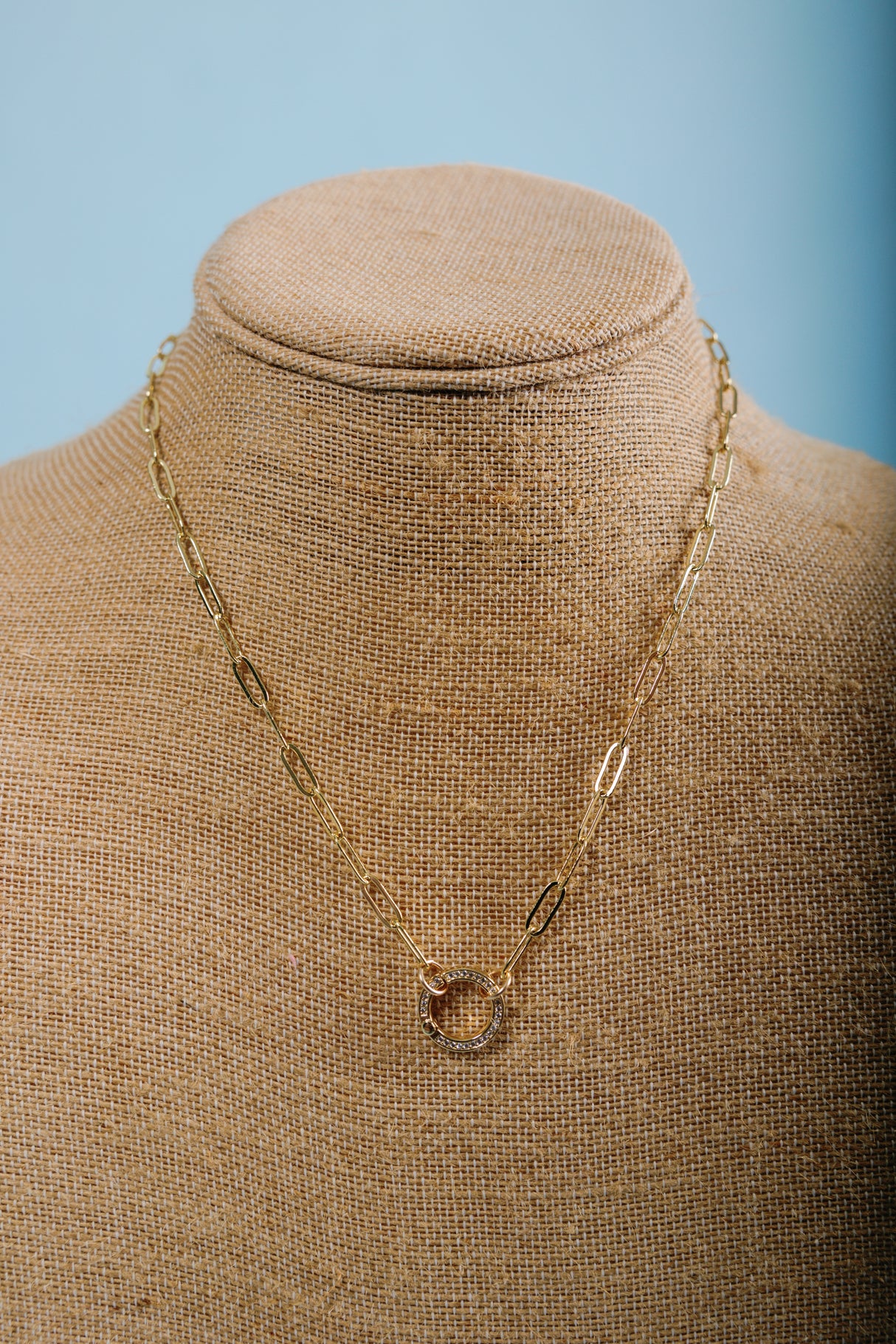 Knotty Bling | 18" Chain with Pave Ring