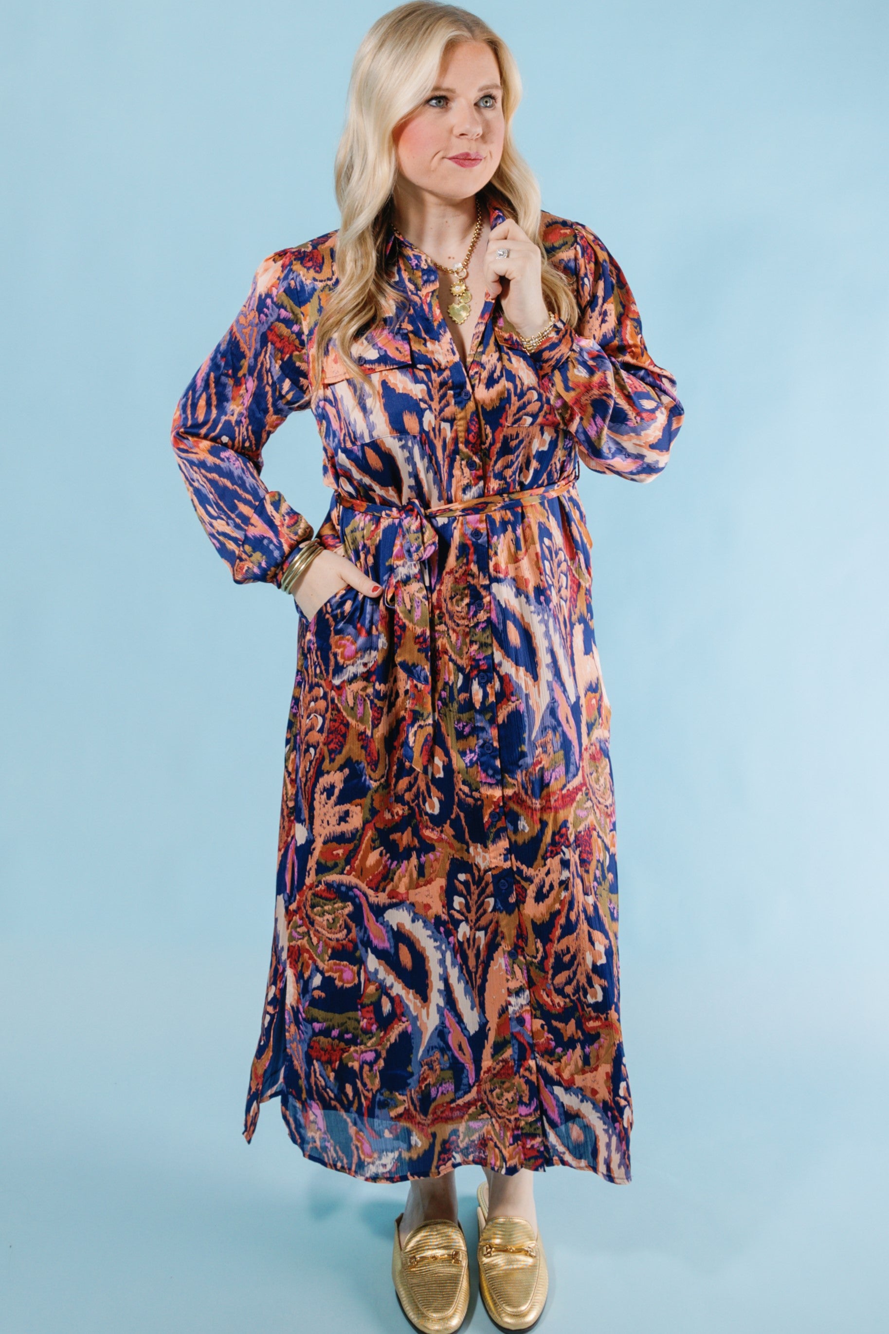 For the Love of Navy Midi Dress