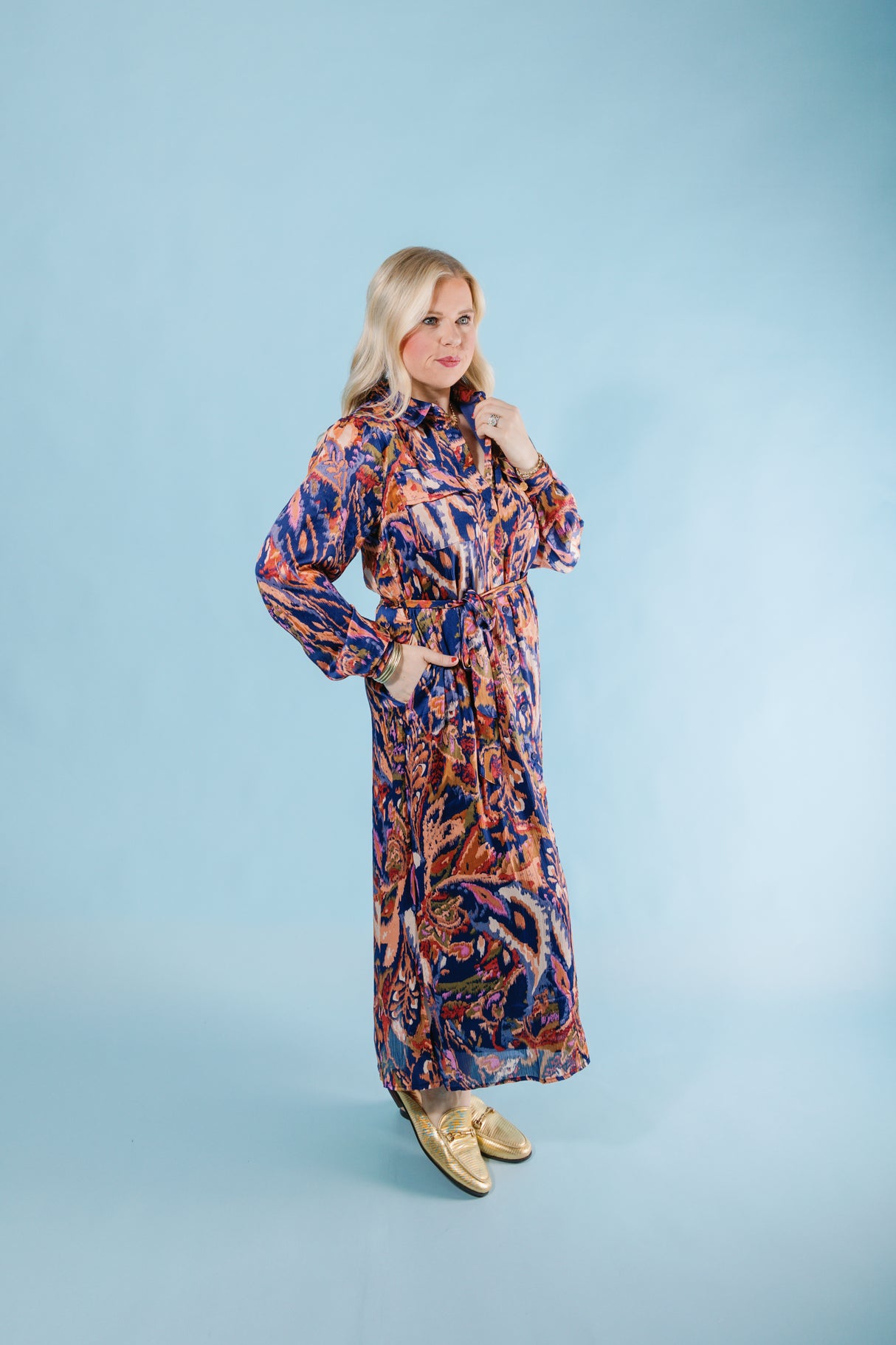 For the Love of Navy Midi Dress