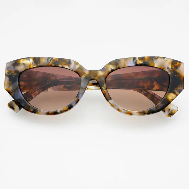 Freyrs | Frankie Acetate Cat Eye Sunglasses - Brown Pearl