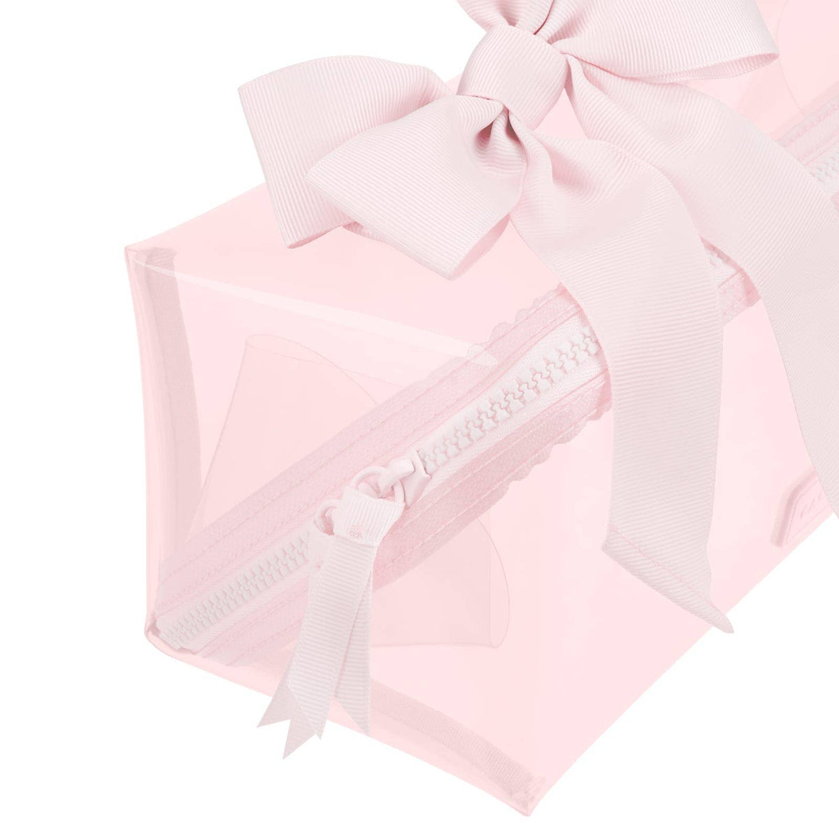 Case-Mate | Jelly Cosmetic Bag – Waterproof Lay-Flat Makeup Bag - Ballet Pink Bow