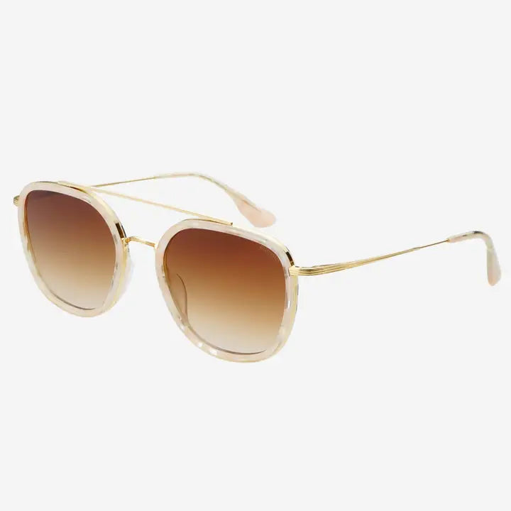 Freyrs | Weston Acetate Round Unisex Sunglasses-Light Pink/Brown