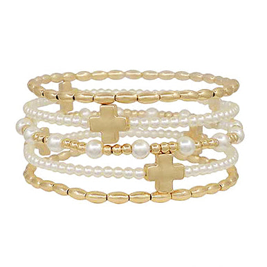 Madison's Exclusive | 5-Row Cross Pearl Stack