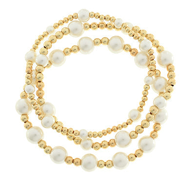 Madison's Exclusive | Pearl & Gold 3 Row Stack