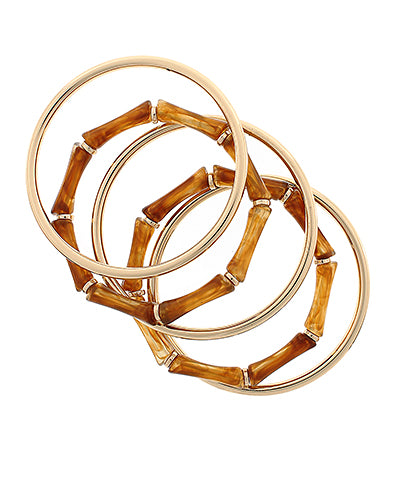 Madison's Exclusive | 5 Row Bamboo Bangle Bracelet Set