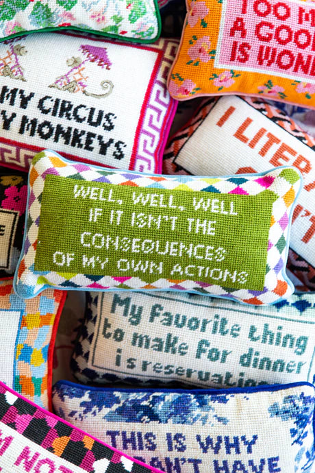 Furbish | Well Well Well Needlepoint Pillow