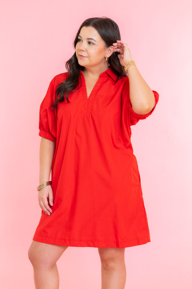 Cherry Pop Collared Mini Dress