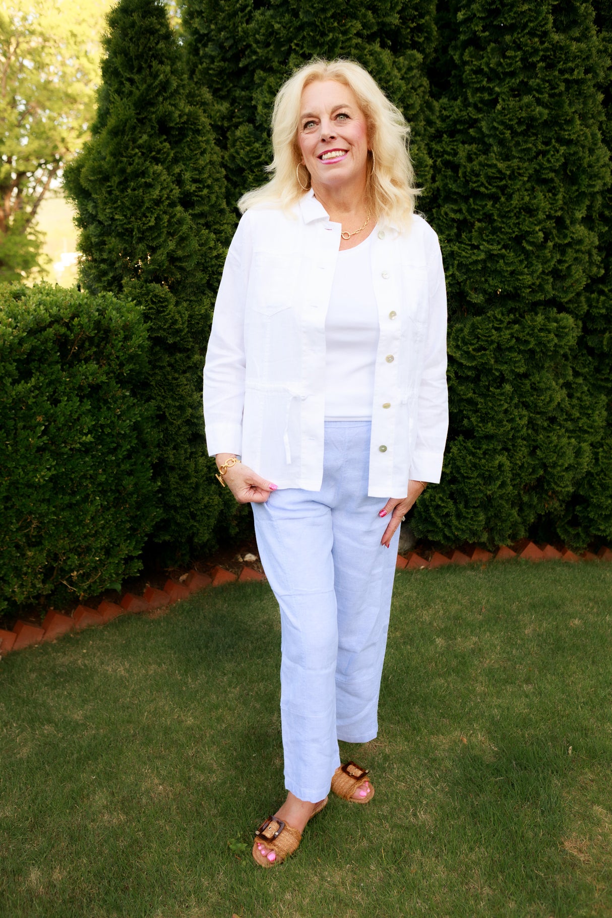 Linen Flora Jacket