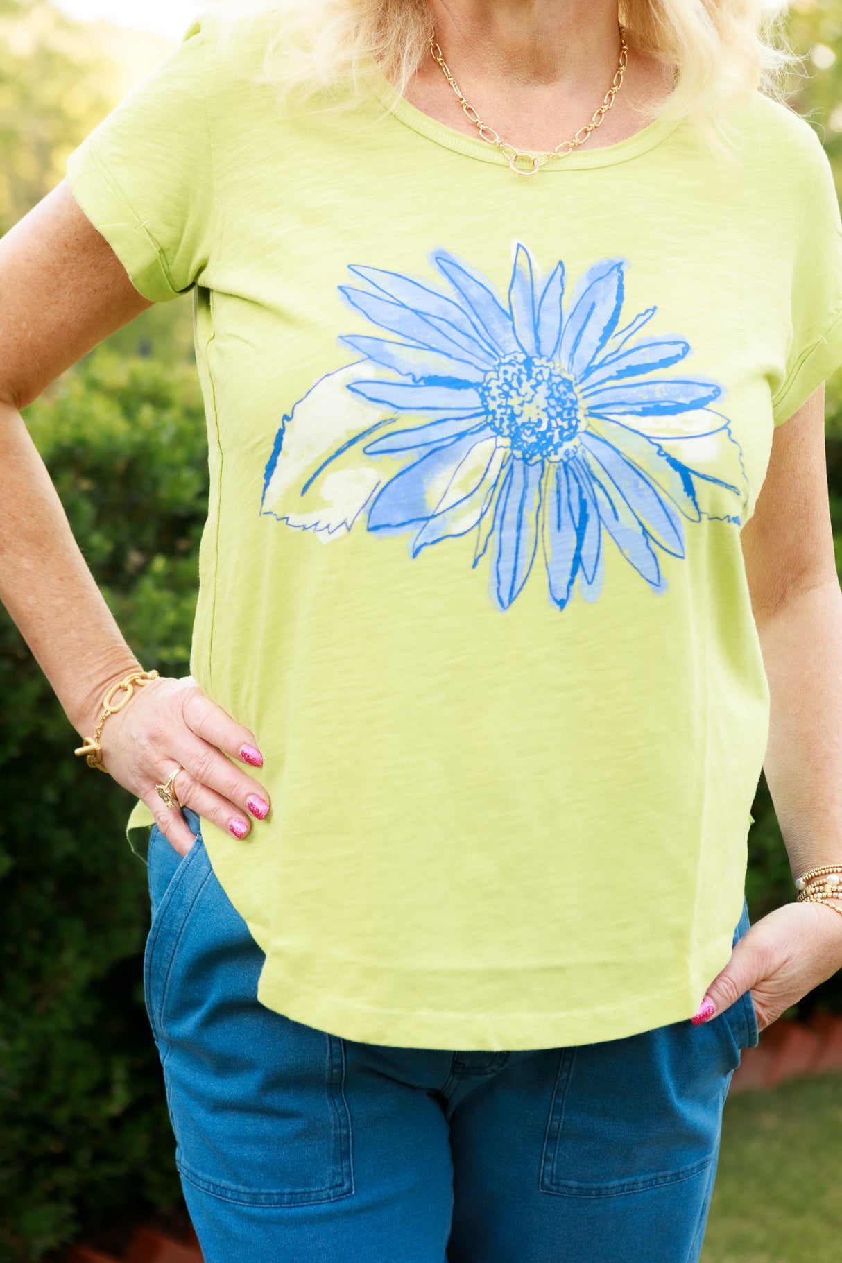 Escape | Destination Sunflower Cuff Sleeve Tee