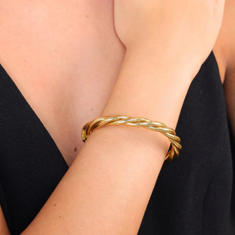 BuDhaGirl | Aura Twist All Weather Bangle - Gold