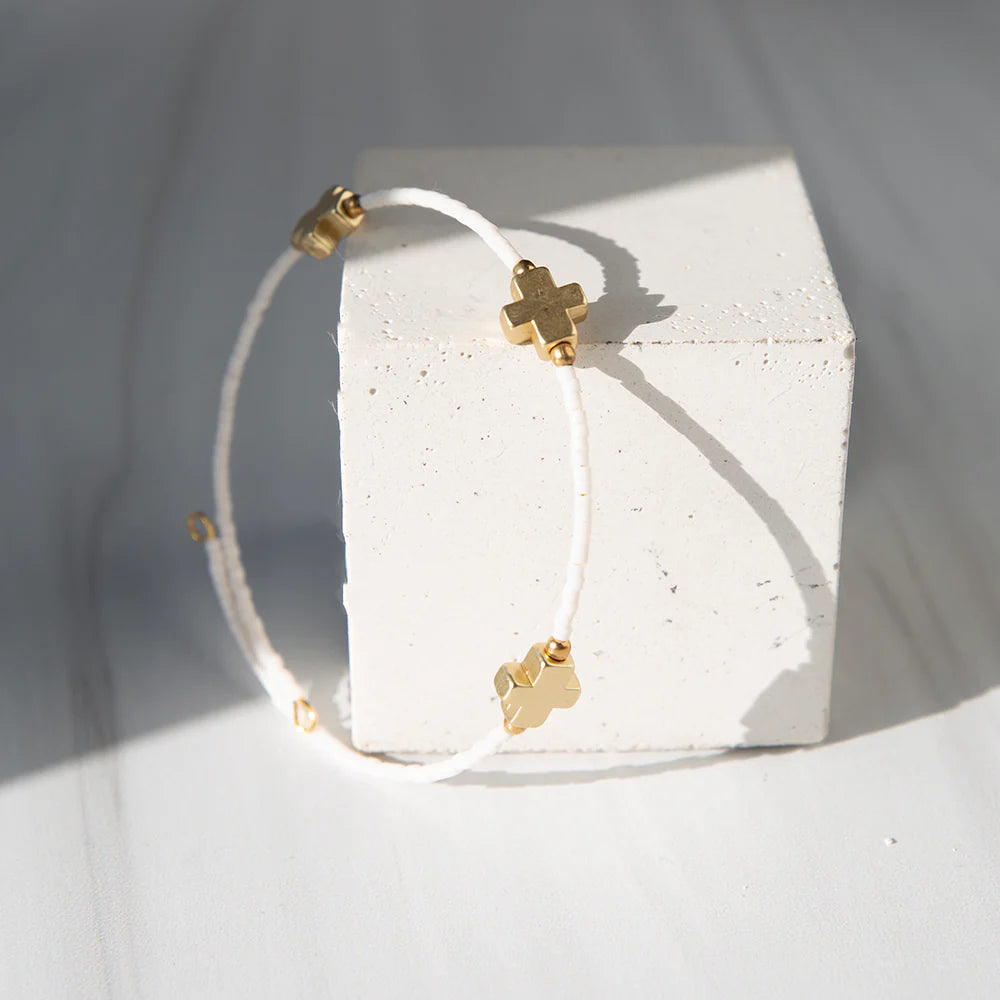 Lenny & Eva | Faithful Bangle-White