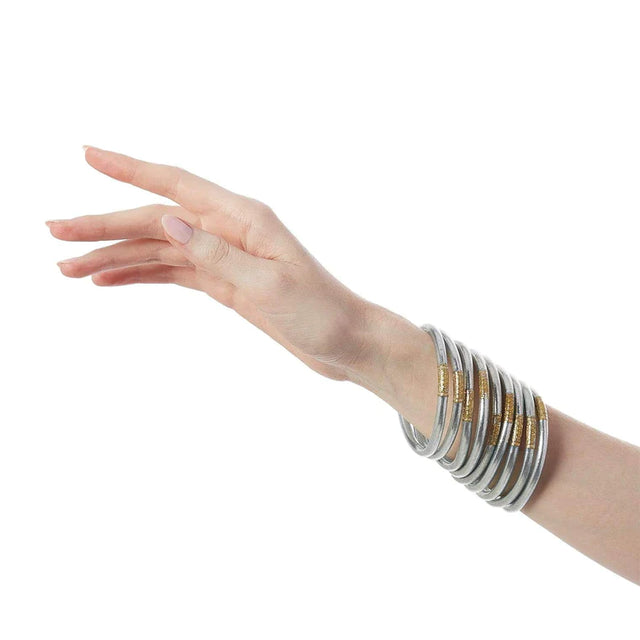 BuDhaGirl | Silver All Weather Bangles® - Serenity Prayer