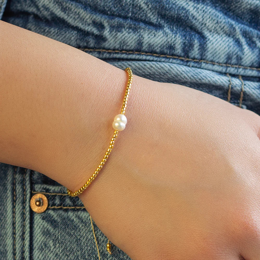 Lenny & Eva | Intentions Cord Bracelet-Pearl