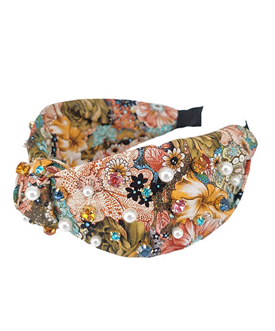 Flower Print Knot Headband