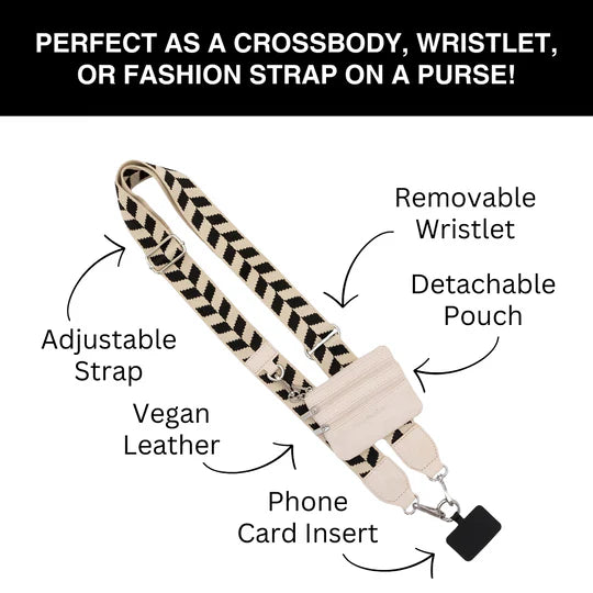Save The Girls | Clip & Go Strap w/Zippered Pouch Chevron
