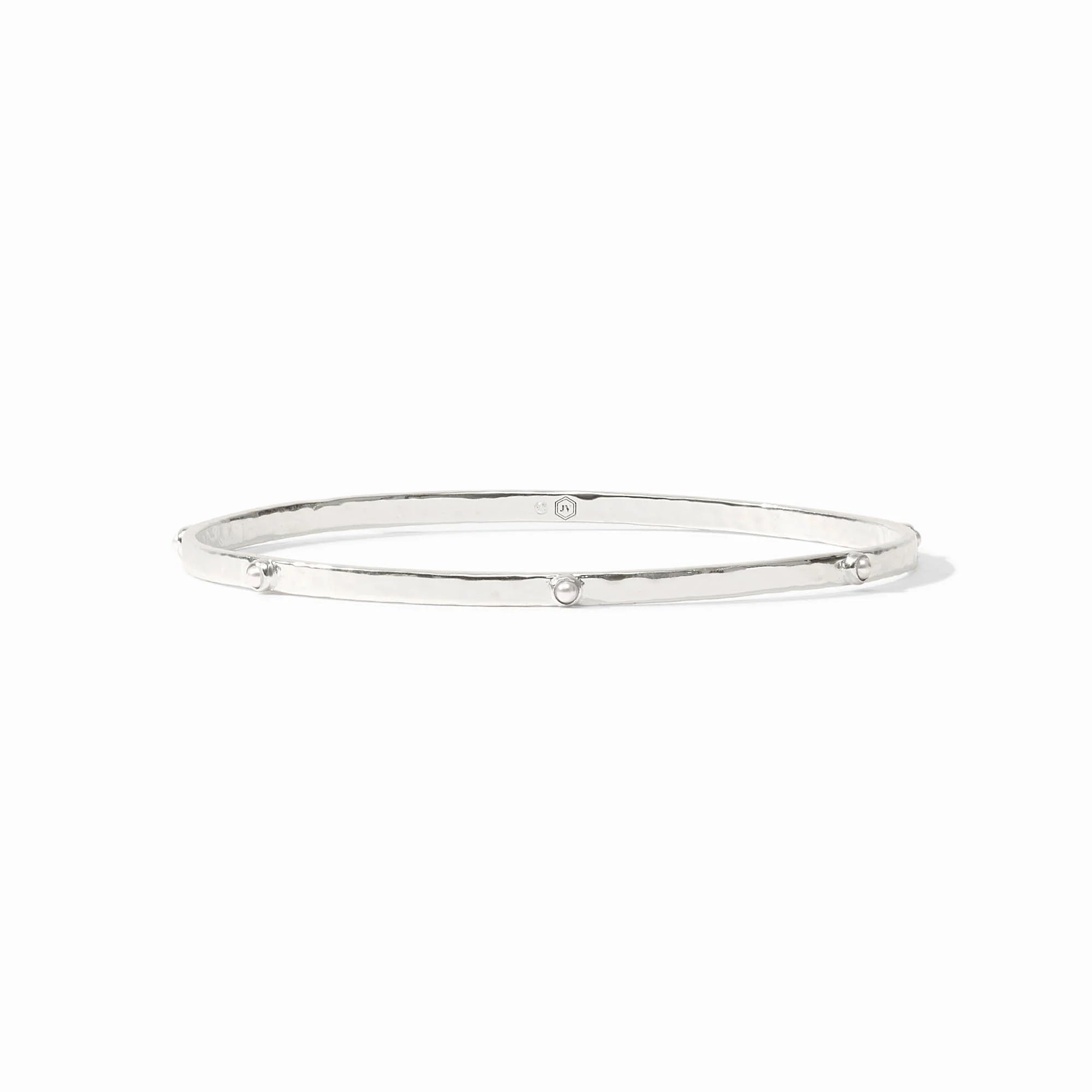 Julie Vos | Crescent Stone Bangle - Silver