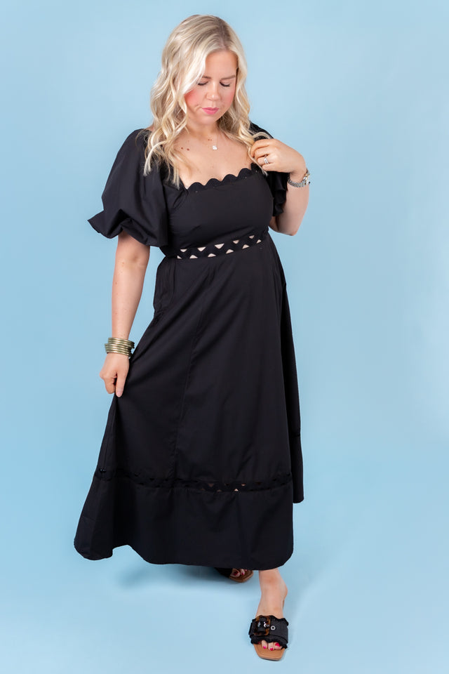 Comes in Waves Midi Dress