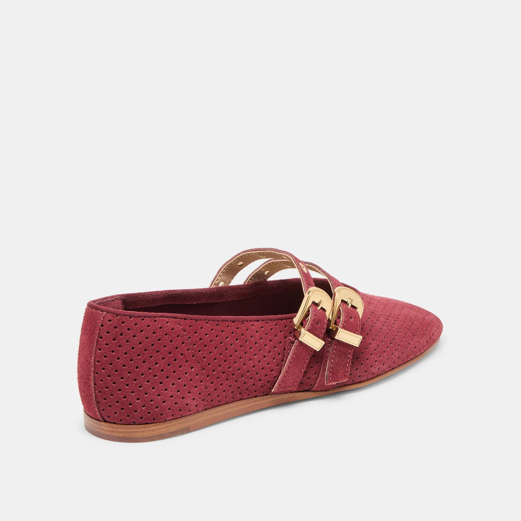 Dolce Vita | Baylee Grommet Ballet Flats Oxblood Perforated Suede