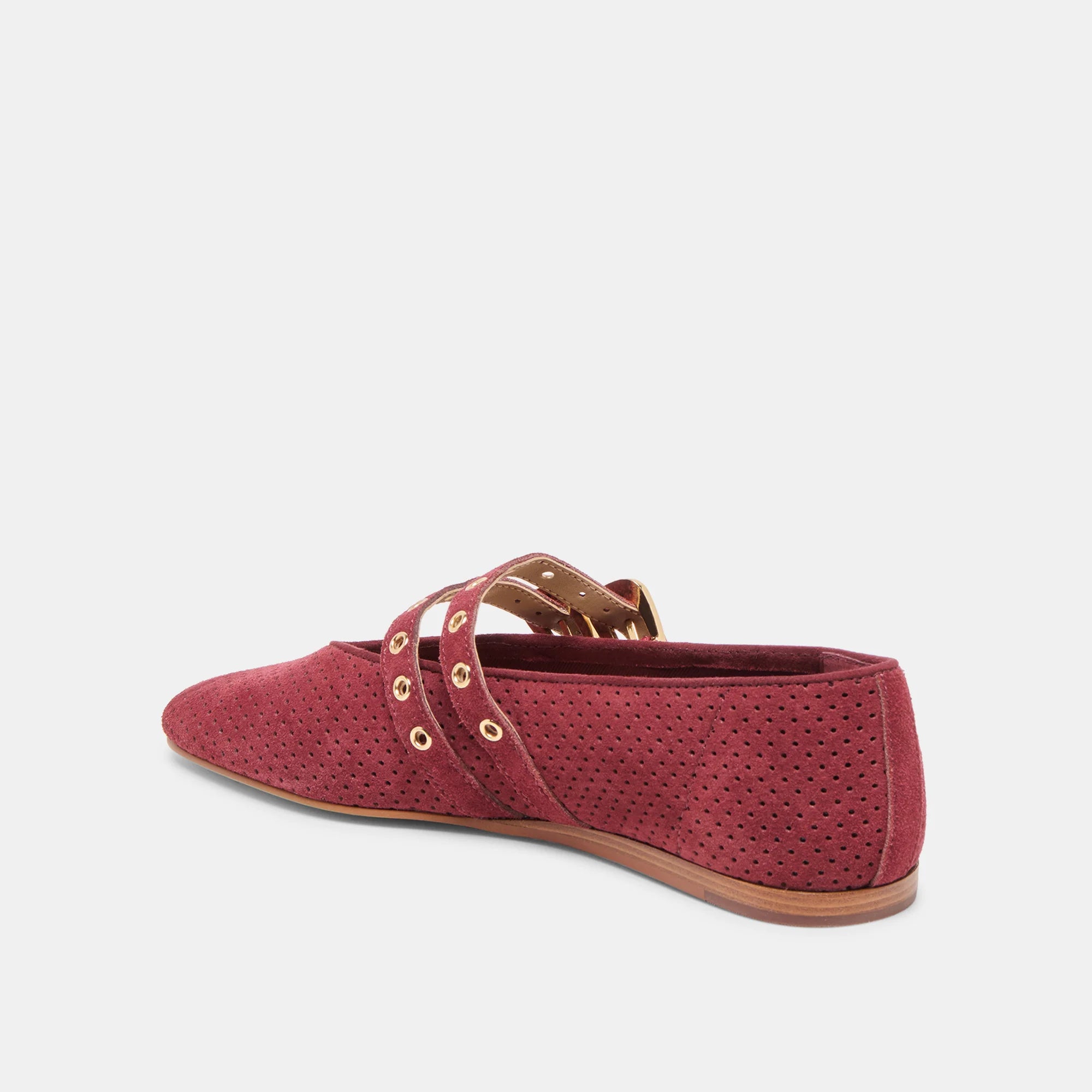 Dolce Vita | Baylee Grommet Ballet Flats Oxblood Perforated Suede