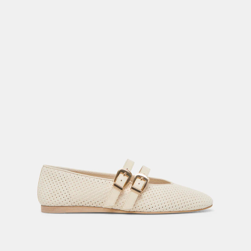 Dolce Vita | Baylee Ballet Flats Bone Perforated Suede