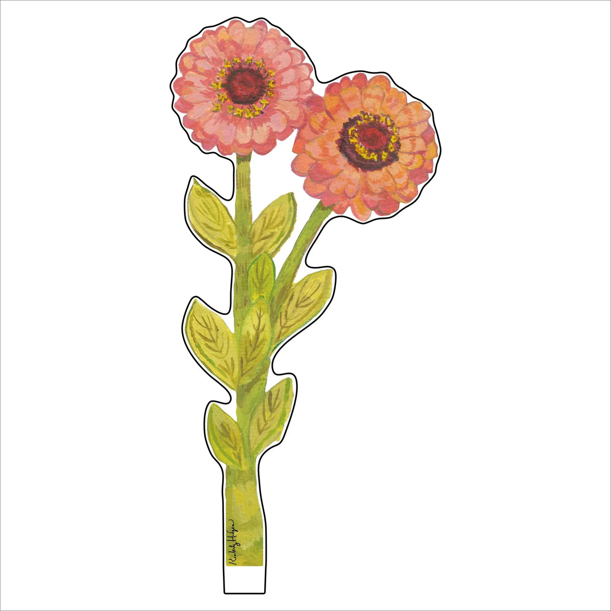 Kimberly Hodges Art | Double Zinnia Small Acrylic Flower