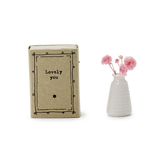 Two's Company | East of India Matchbox Vase with Flowers