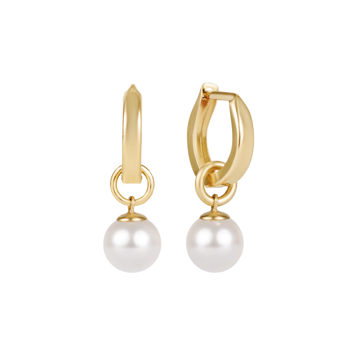Enewton | Huggie Gold 0.5" Hoop - Classic Pearl 8mm Charm
