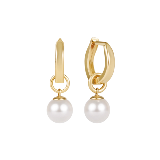 Enewton | Huggie Gold 0.5" Hoop - Classic Pearl 8mm Charm