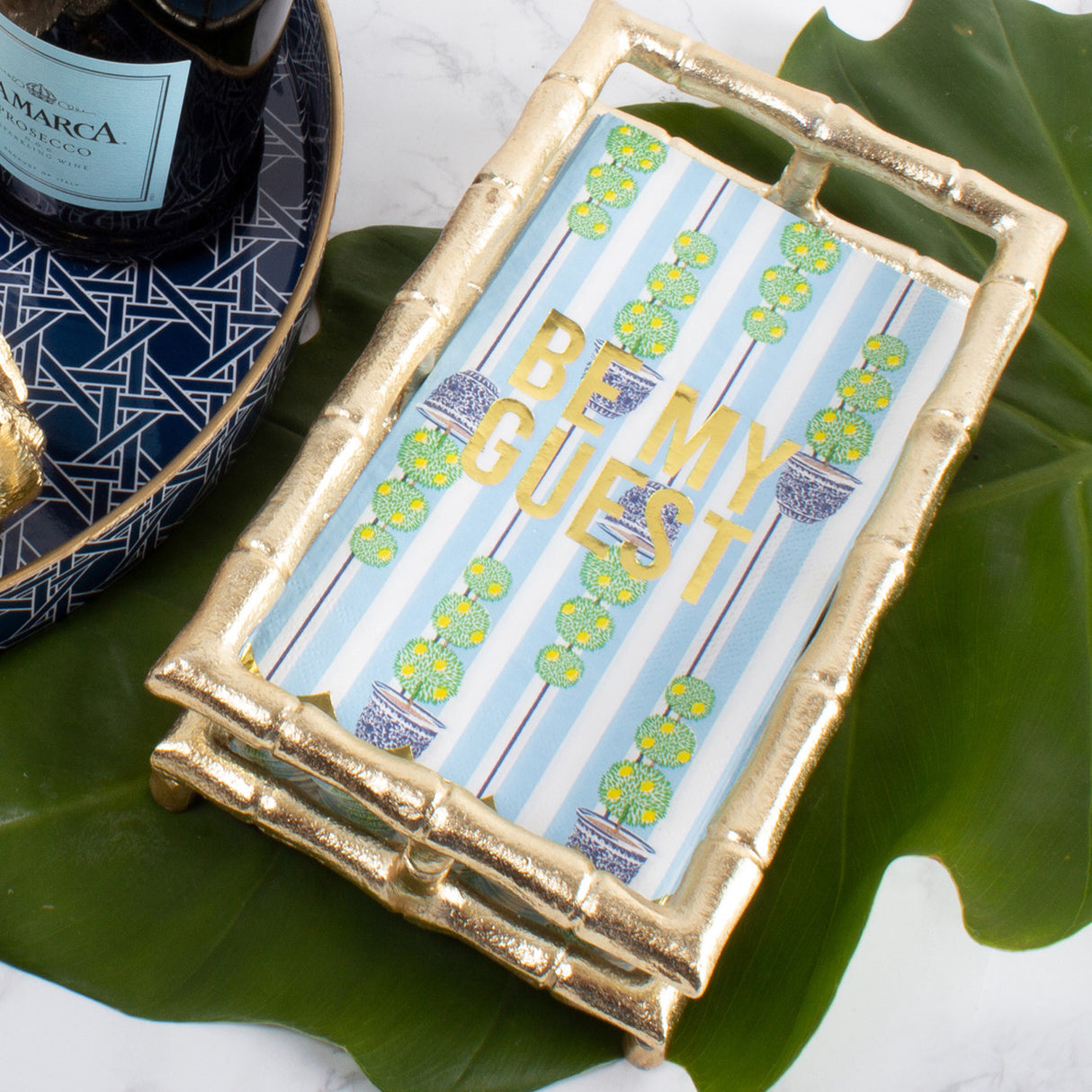 8 Oak Lane | Gold Bamboo Guest Towel Tray