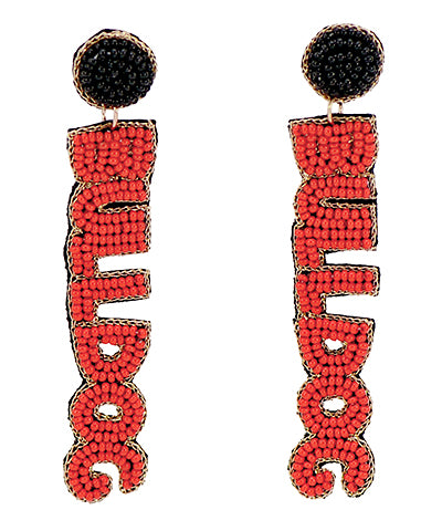 Bulldog Beaded Earrings