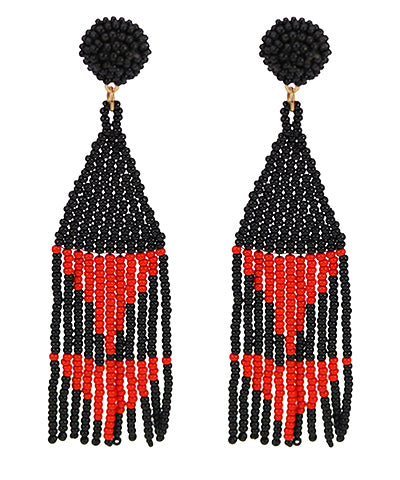 Game-Day Triangle Tassel Earrings