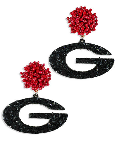 Madison's Exclusive | Glitter Bulldog Spirit Earrings