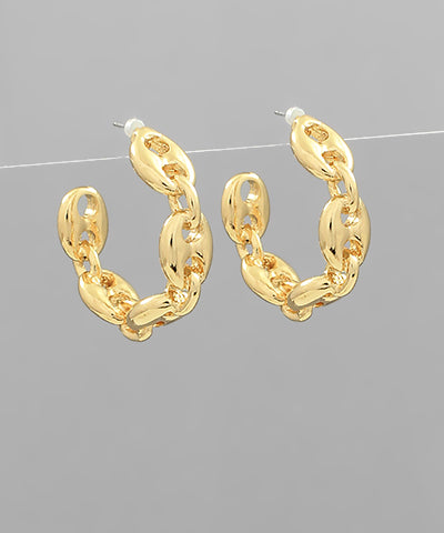 Madison's Exclusive | Linked Anchor Chain Hoops