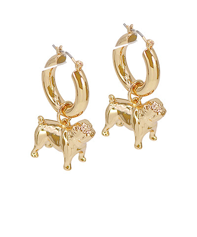 Game Day 3D Bulldog Dangle Hoops
