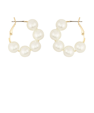 Madison's Exclusive | 30mm Pearl Beaded Hoops