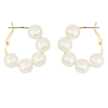 Madison's Exclusive | 30mm Pearl Beaded Hoops