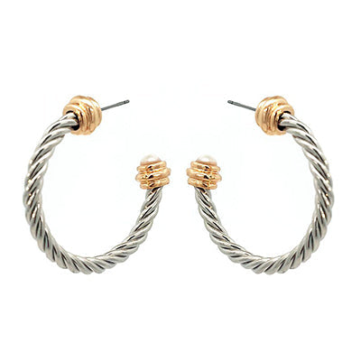 Madison's Exclusive | Edge Ball Accent Twisted Metal Hoops