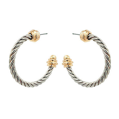 Madison's Exclusive | Edge Ball Accent Twisted Metal Hoops