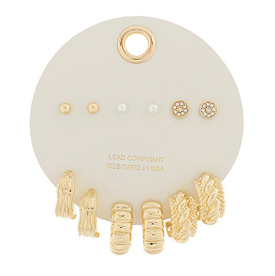 Madison’s Exclusive | Golden Essentials Earring Set