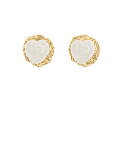 Madison's Exclusive | Heart Pearl Textured Earrings