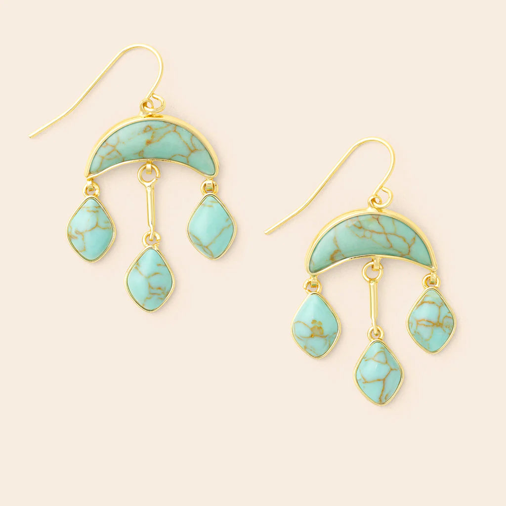 Scout | Stone Crescent Drop Earring - Turquoise/Gold