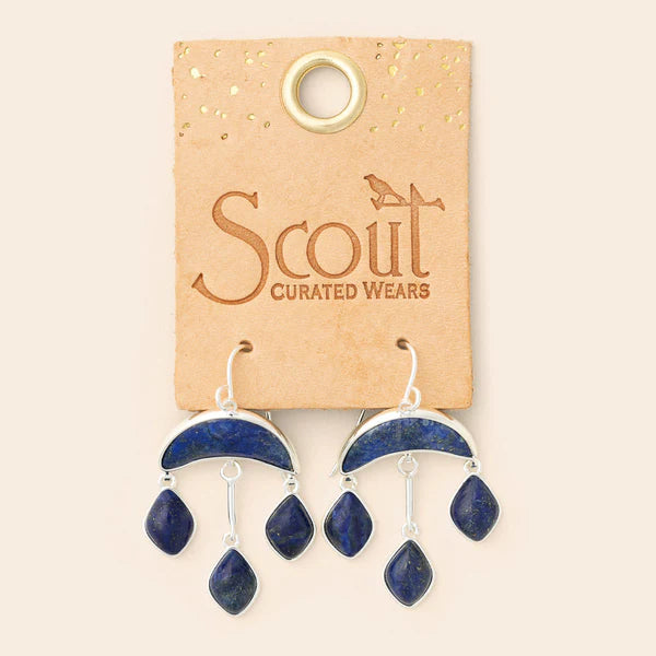 Scout | Stone Crescent Drop Earring - Lapis/Silver