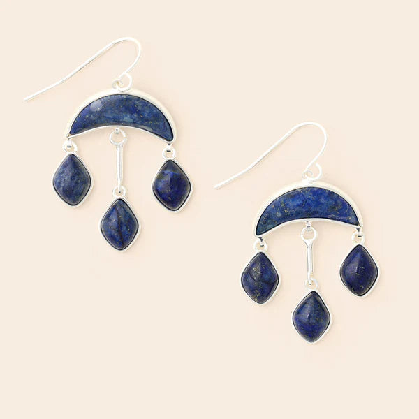 Scout | Stone Crescent Drop Earring - Lapis/Silver