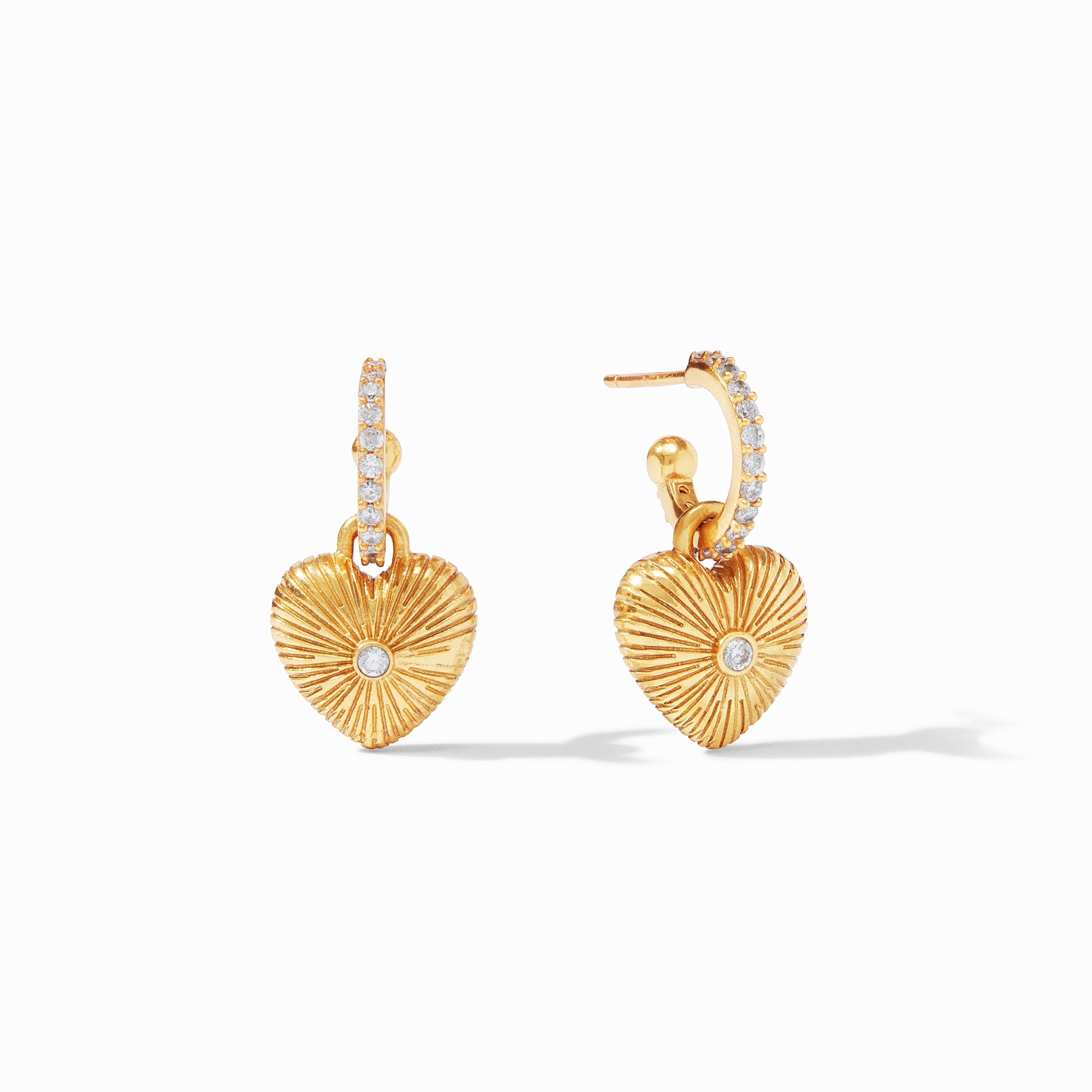 Julie Vos | Esme Heart Hoop & Charm Earrings