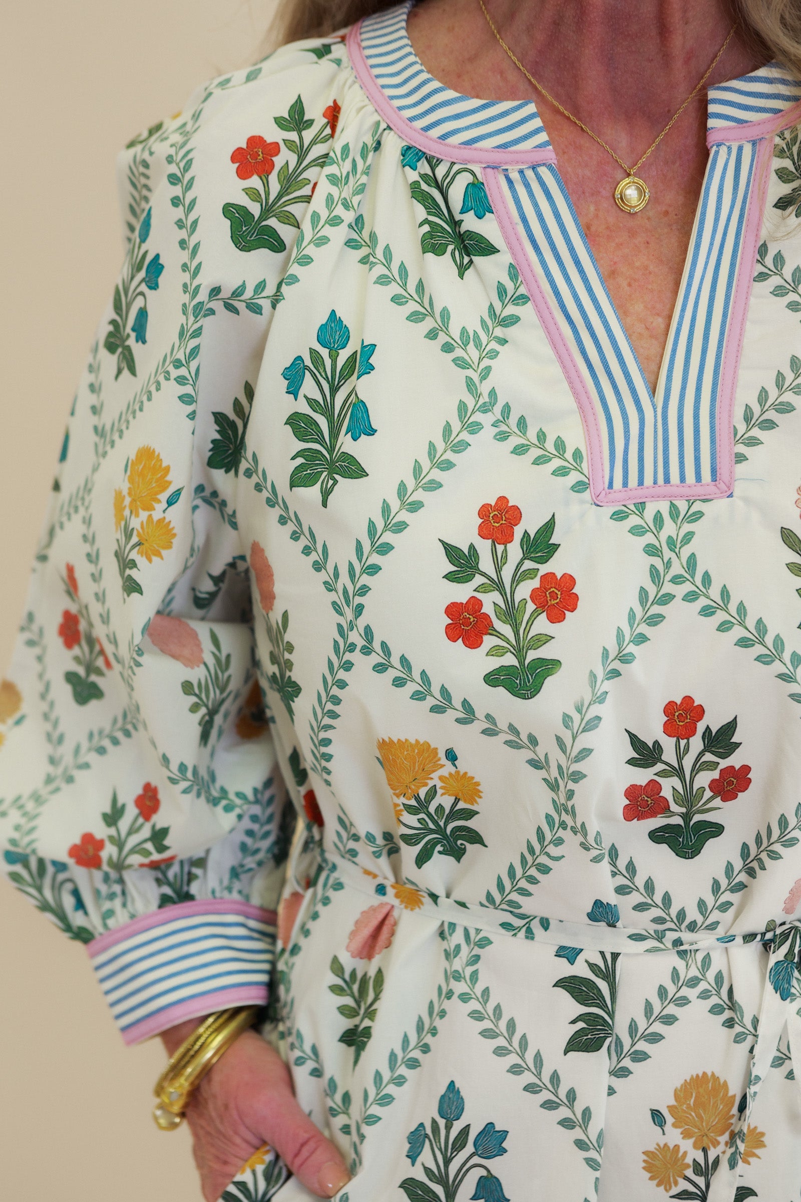 Willow Bloom Tassel Tie Midi Dress