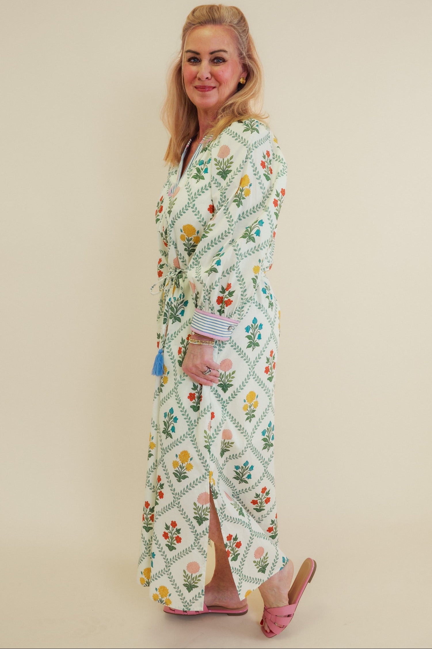 Willow Bloom Tassel Tie Midi Dress