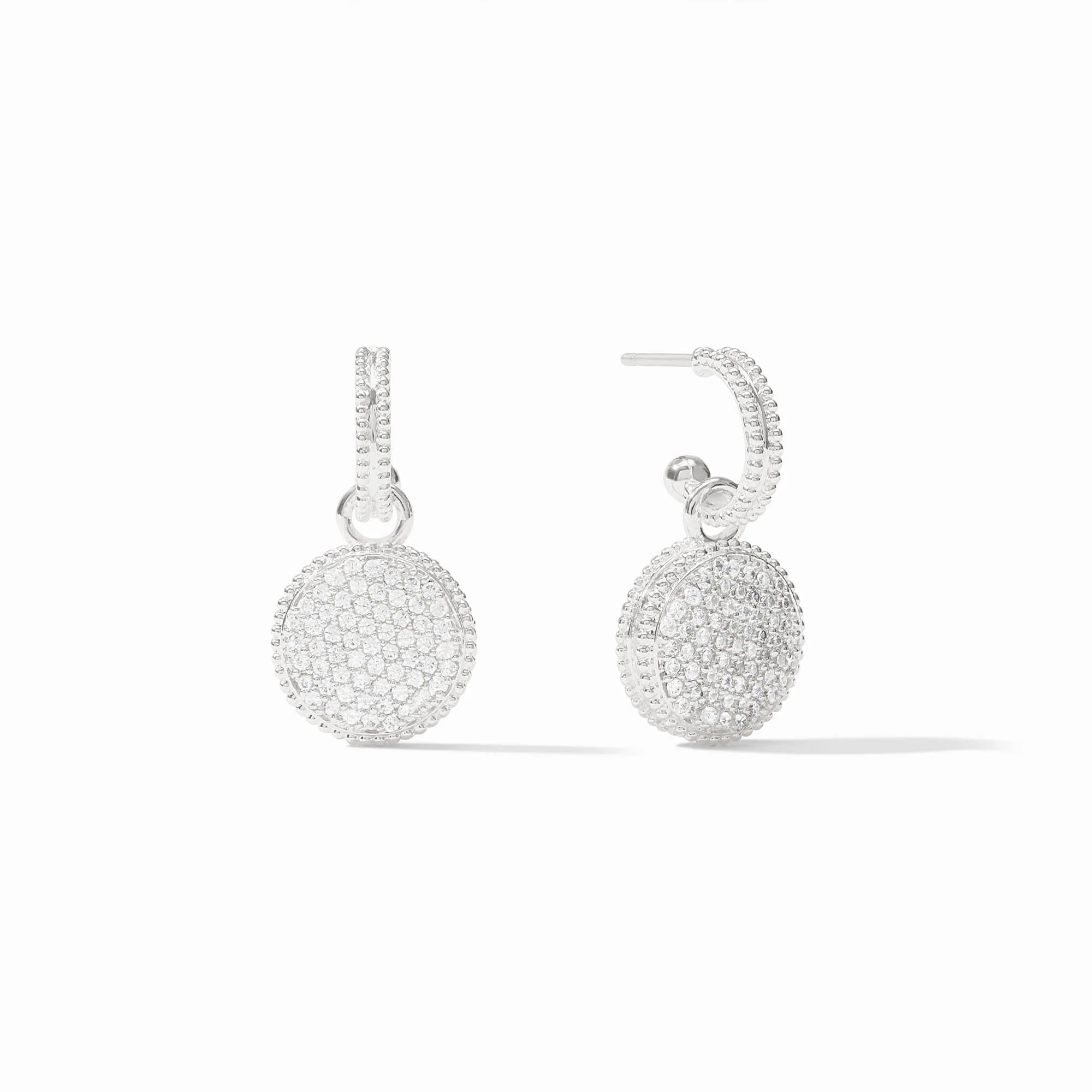 Julie Vos | Fleur-de-Lis Hoop & Charm Earring - Silver
